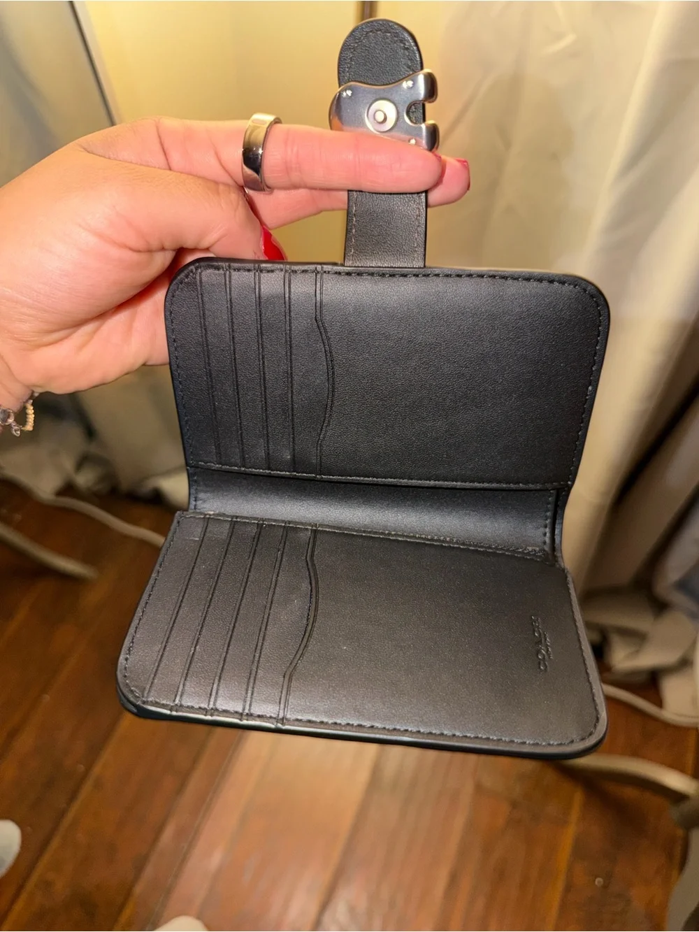 Coach Loved Leather Tabby Wallet with silver hardware